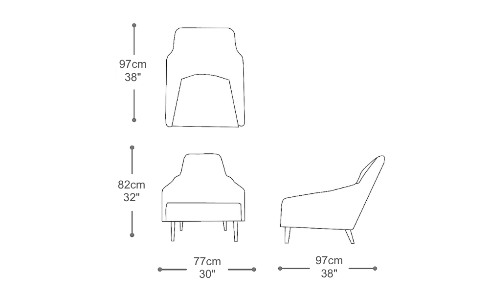 Image of the main dimensions of the product